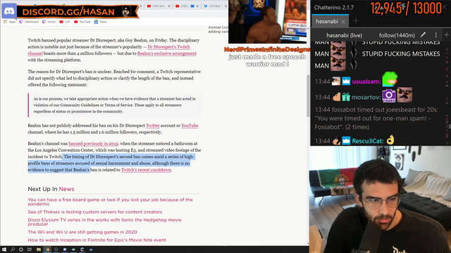 Slasher confirms Doc is permanently banned and it is not DMCA