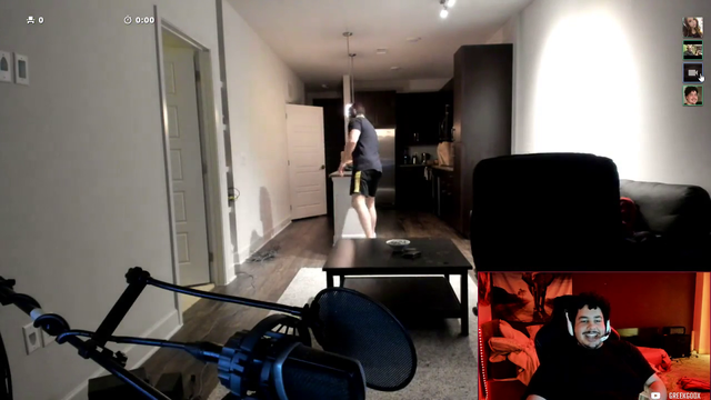 TrainWrecks box jumps on his kitchen counter