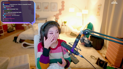 Leslie makes her last stream on Twitch speech
