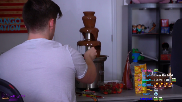 Ludwigs Jams Fork Into Chocolate Fountain