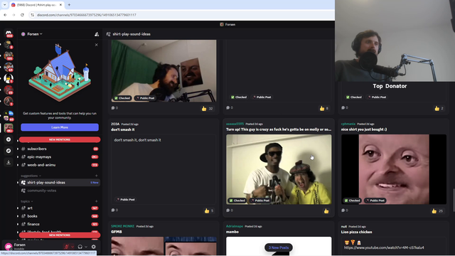 Forsen checking out shirt alert suggestions