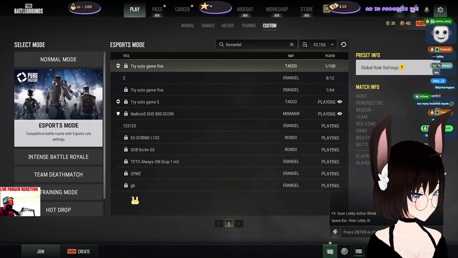Forsen lobby password guessed