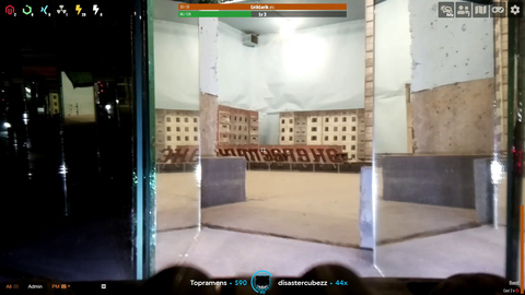 Lirik struggles in a real life mirror maze