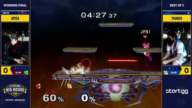 aMSa going absolutely nuclear at The Big House 10 (Smash Melee major, Winners Finals)