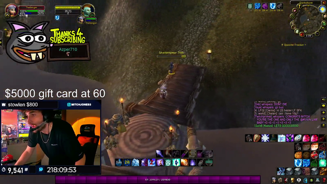 After going thru 5 Mages, 350 hours MitchJones hits level 60 in wowhardcore streaming it all the way thru.
