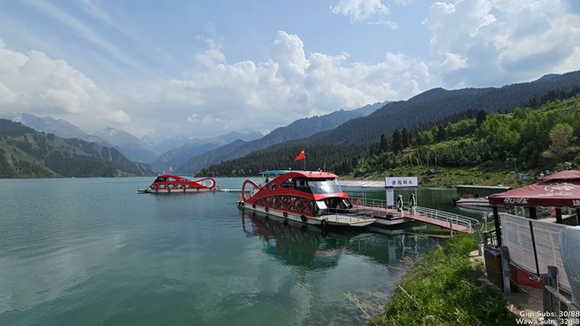 Water travels to an unreal scenic view in China (Heavenly Lake @ Xinjiang, China)