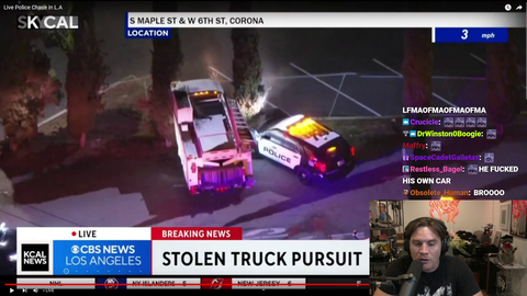 WillNeff watching the LAPD smash their own car into a tree during a pursuit