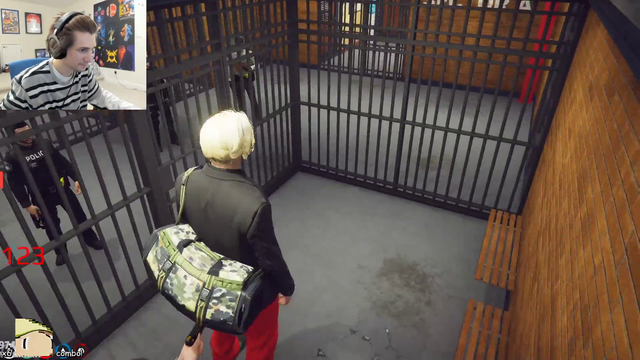 X has fun with the police in jail