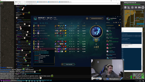 Salty teammate links discord to Destiny after the game.