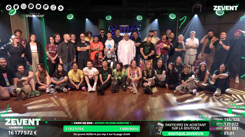 The 2025 Zevent finishes with over 16M Euros (almost 19M dollars) Raised for charity