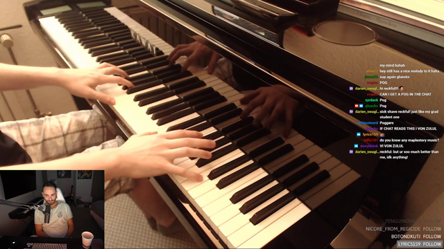 Wholesome reckful finds a viewer who can play good piano. INSANE