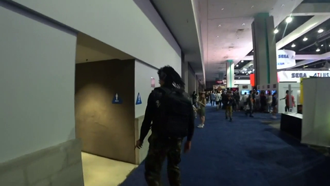 DrDisrespect walking into and filming a public bathroom with a teenage peeing
