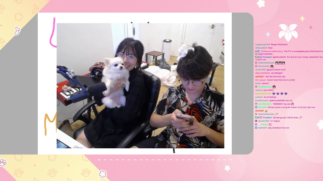Michael having fun with lily on stream