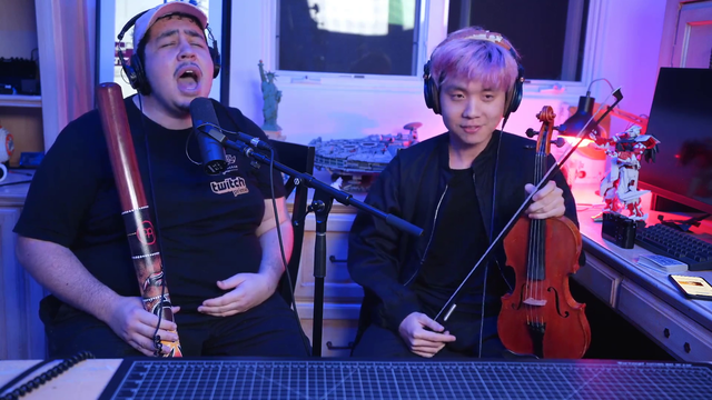 Greek and Albert creating beautiful music