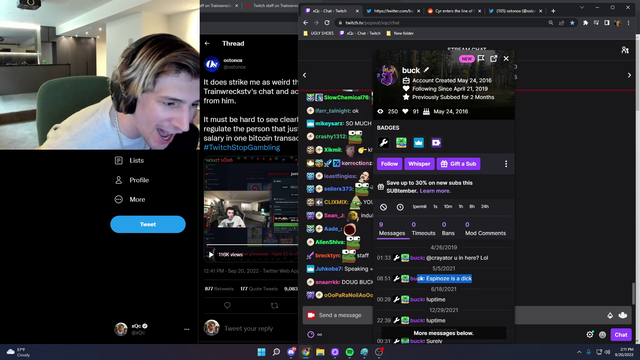 Xqc shows twitch staff messages in his chat