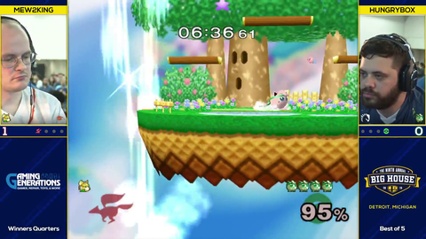 mew2king practices tech skill in the middle of a tournament match