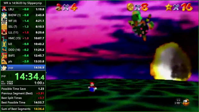 Suigi beats SM64 16 Star world record, 14:55