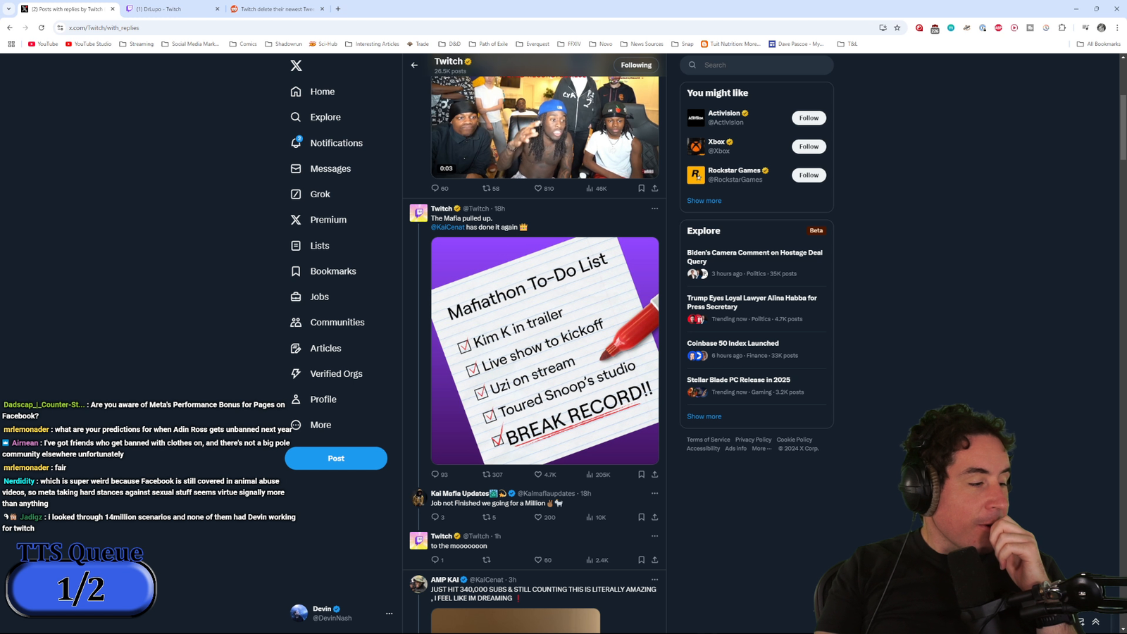 "I would never work for Twitch. There's so many people at Twitch that are sending me [job applications] cause they're all getting laid off. I would NEVER hire from Twitch."