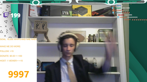Streamer hits 10,000 Whips & Nae Naes