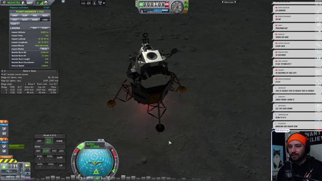 KSP Streamer lands on moon with zero fuel left to spare