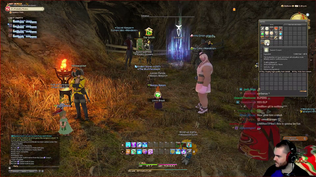 Milton receives a gift from a generous fan in FF14