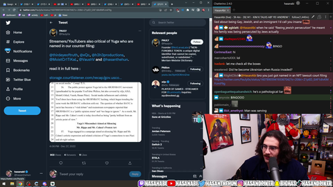 Hasan, xQc, Moist and Others Named In Court Filing For Being Critical of Bored Apes NFTS