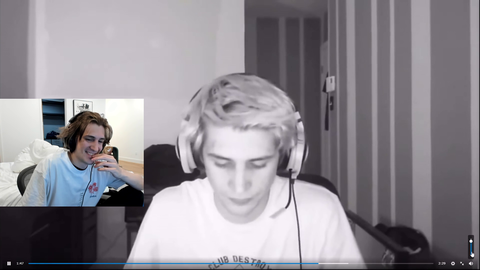 xQc cringes watching an old video of his