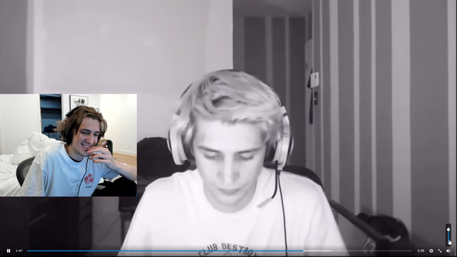 xQc cringes watching an old video of his