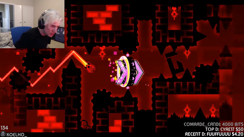 xQc beats the hardest level in Geometry Dash