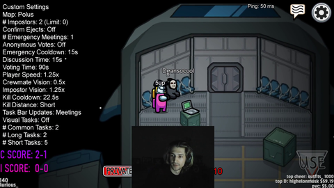 xQc gets mad at Deansocool during AmongUs Tournament