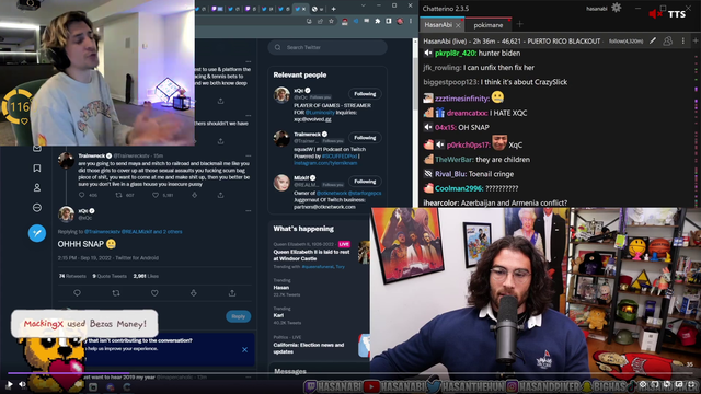Hasan Goess off at xQc