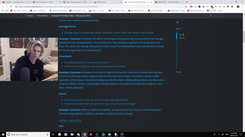 xQc's reaction to Overwatch Patch Notes