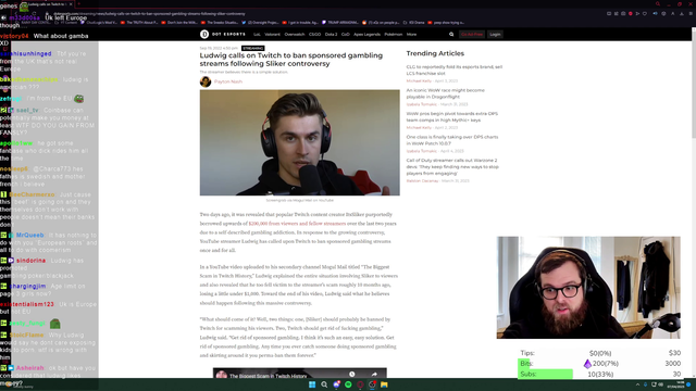 Chud on Ludwig's hypocritical opinion on Sliker promoting gambling to kids VS Himself promoting gambling to kids