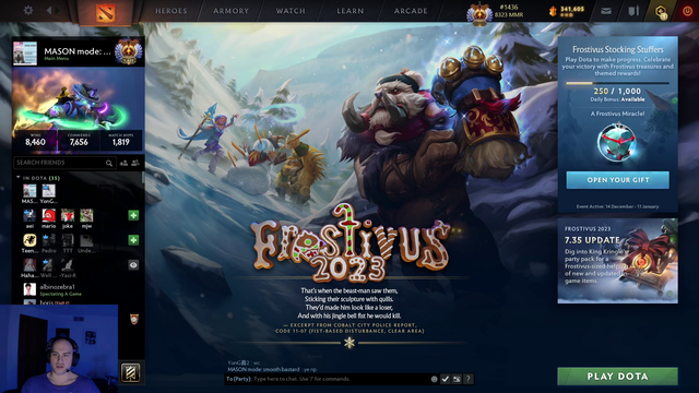 Dota Christmas Event gives a "reward" to Mason.