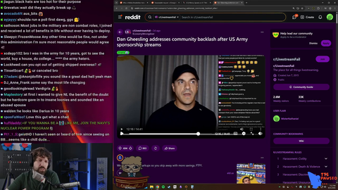 Destiny reviews Northernlion's chatlogs during a US Army recruiting event