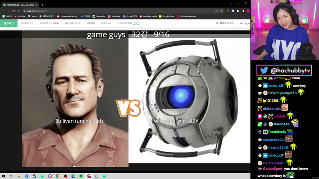 Hachu chooses the hottest game character