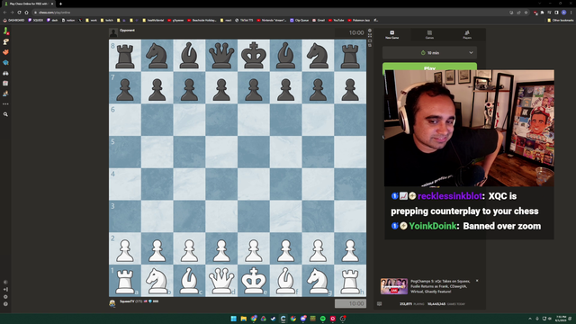 Squeex checks on his competition for the chess tournament