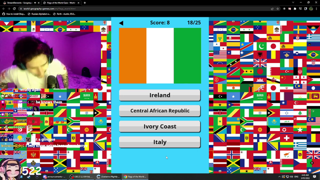 The Irishman guesses the flag