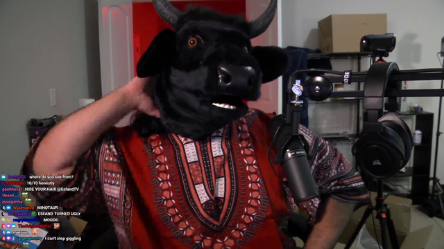 Esfand receives a bull mask and goes insane on stream!