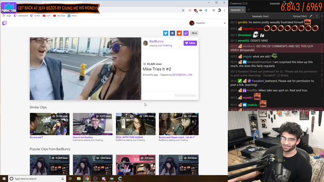 Hasan literally has a seizure reacting to [REDACTED] and Badbunny