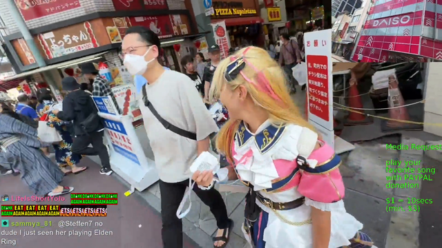 Caring husband takes his wife for a walk