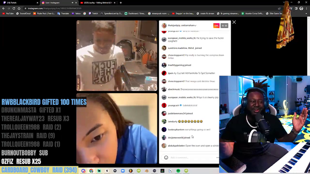 Pip on instagram live with his cousin while his apartment fills with smoke