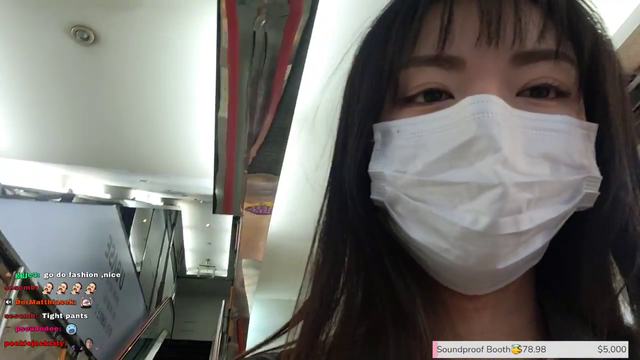 Streamer sanitizes her hands