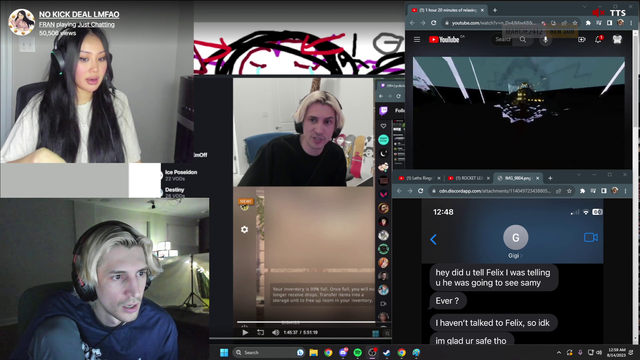 XQC Leaks Messages with GiGi and Fran about Adept