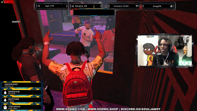 Souljaboy starts a fire in gta RP