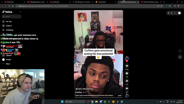 xQc roasts Cuffem after he said gym is gonna make him look good "Buddy, buddy, the gym won't fix your fucking hairline"