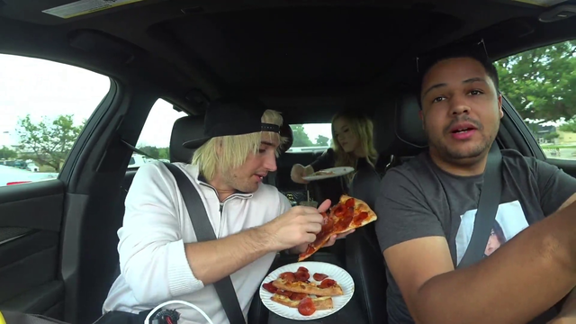 Mitch literally removes the entire pizza from his pizza