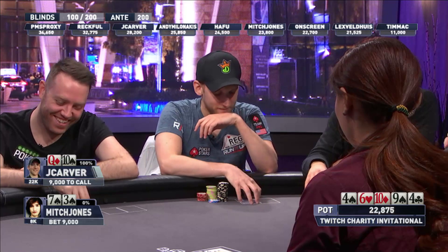 Mitch successfully bluffs pro poker player with a trash hand