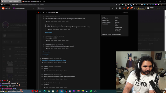 Esfand gets Jebaited by xQc comment