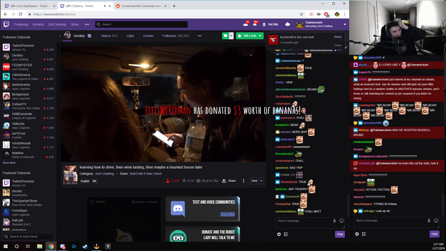 Content theif andy thinks its okay to just restream destinys stream??????